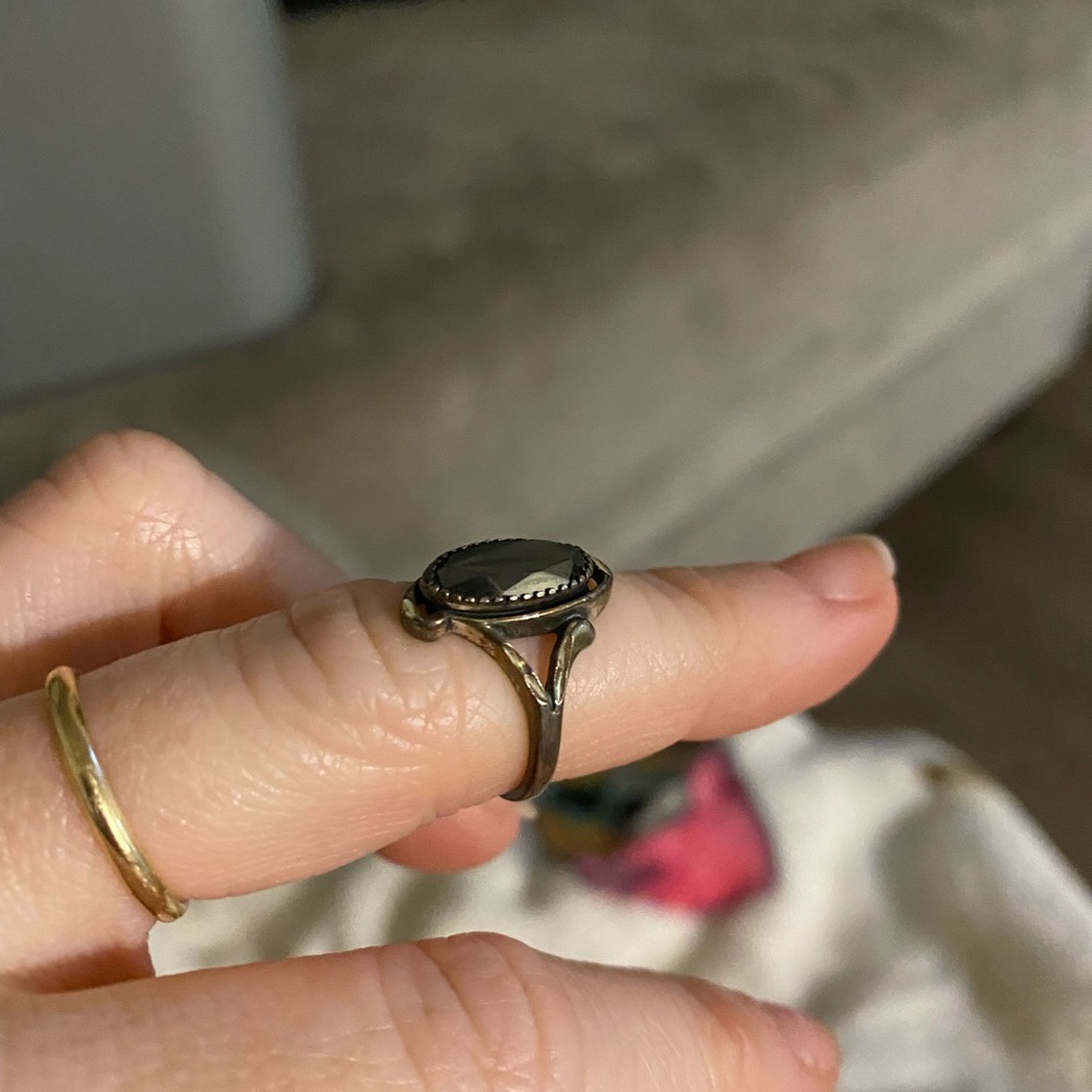 Vintage Sterling Silver Black Onyx Ring - Picture 8 of 9